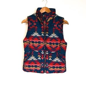 American Eagle MULTI Color AZTEC Puffer Vest